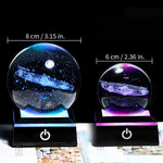 Charger l&#39;image dans la galerie, New 80mm K9 Crystal Solar System Planet Globe 3D Laser Engraved Sun System Ball with Touch Switch LED Light Base Astronomy Gifts
